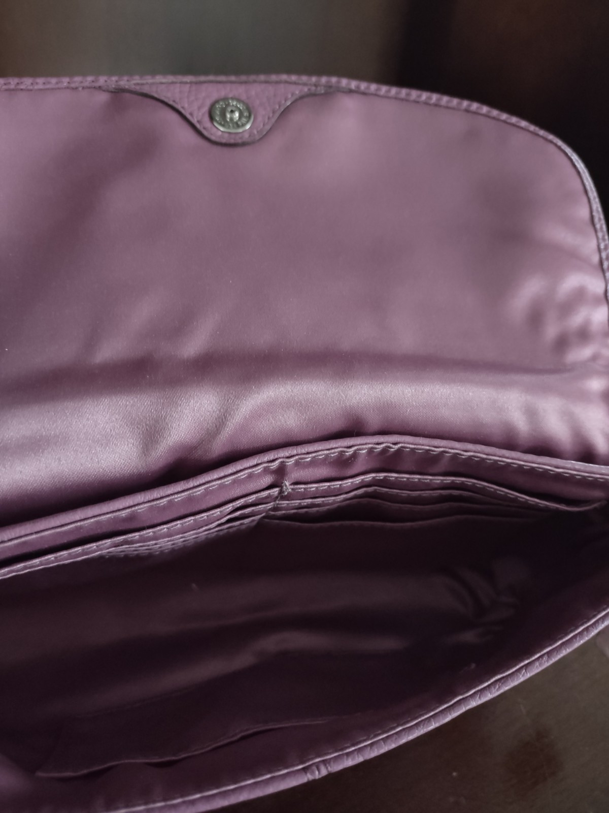 COACH F49177 PARK LEATHER LARGE FLAP WRISTLET Lilac Purple Wallet 8.5x 4.5 x 1.5