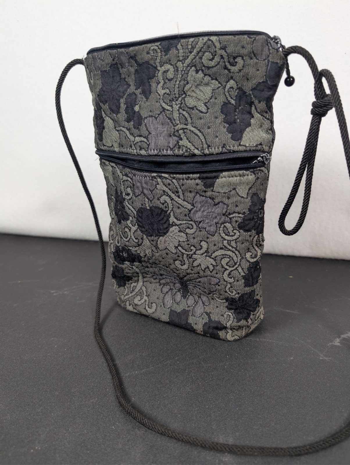Maruca Tapestry Crossbody Bag With Floral & Butterfly Design Zipper Pockets Adju