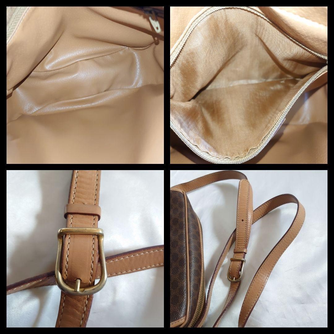 Vintage CELINE Small Leather Shoulder Bag Crossbody 23x18x8cm Auth From Japan