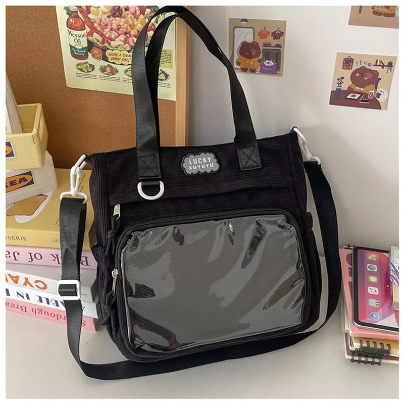 Ita Bag Y2K Clear Transparent Window Crossbody Bag Preppy Style Messenger Bags
