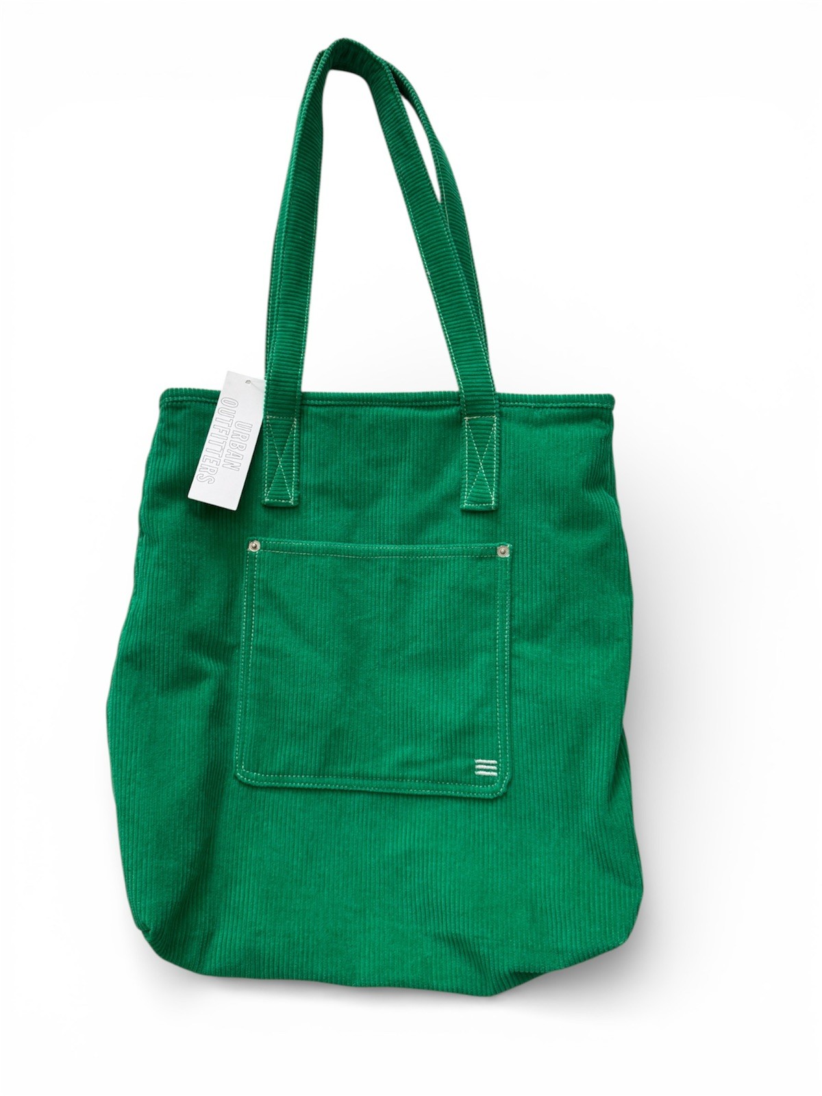 NWT Urban Outfitters BDG Corduroy Essential Tote Bag Bright Green