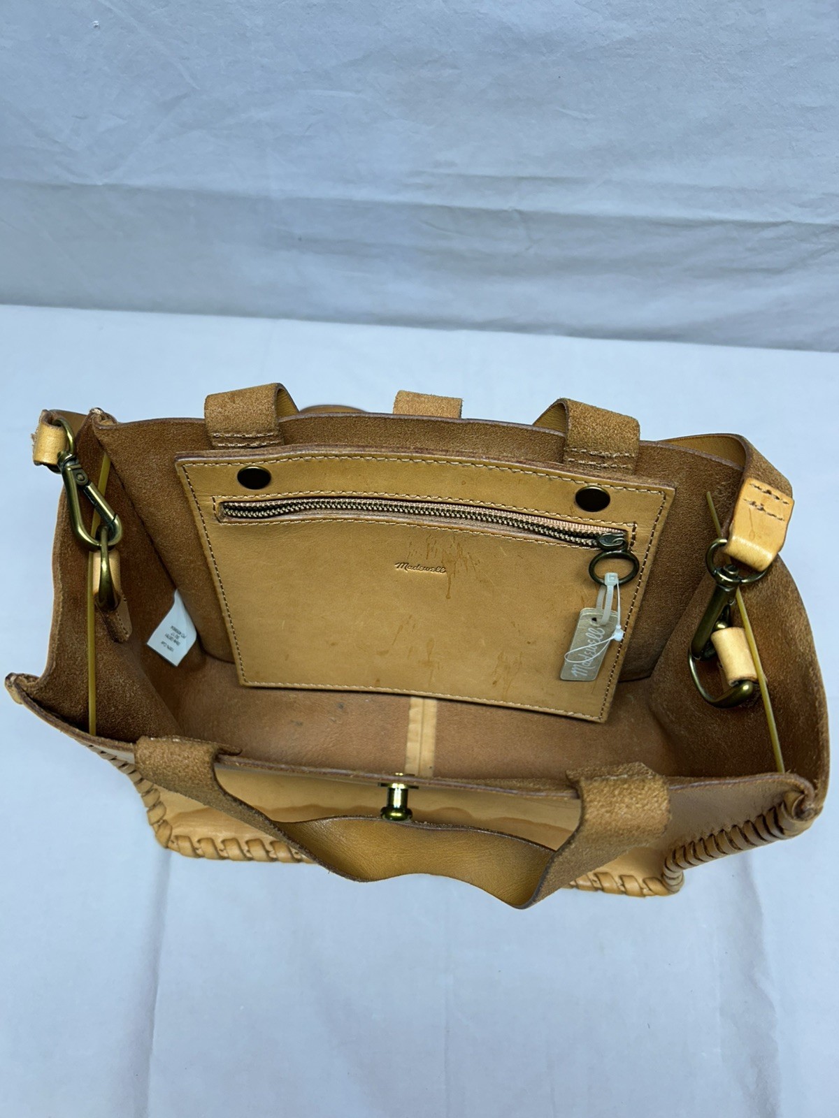 Madewell Tan Leather Bag Crossbody Square Brown
