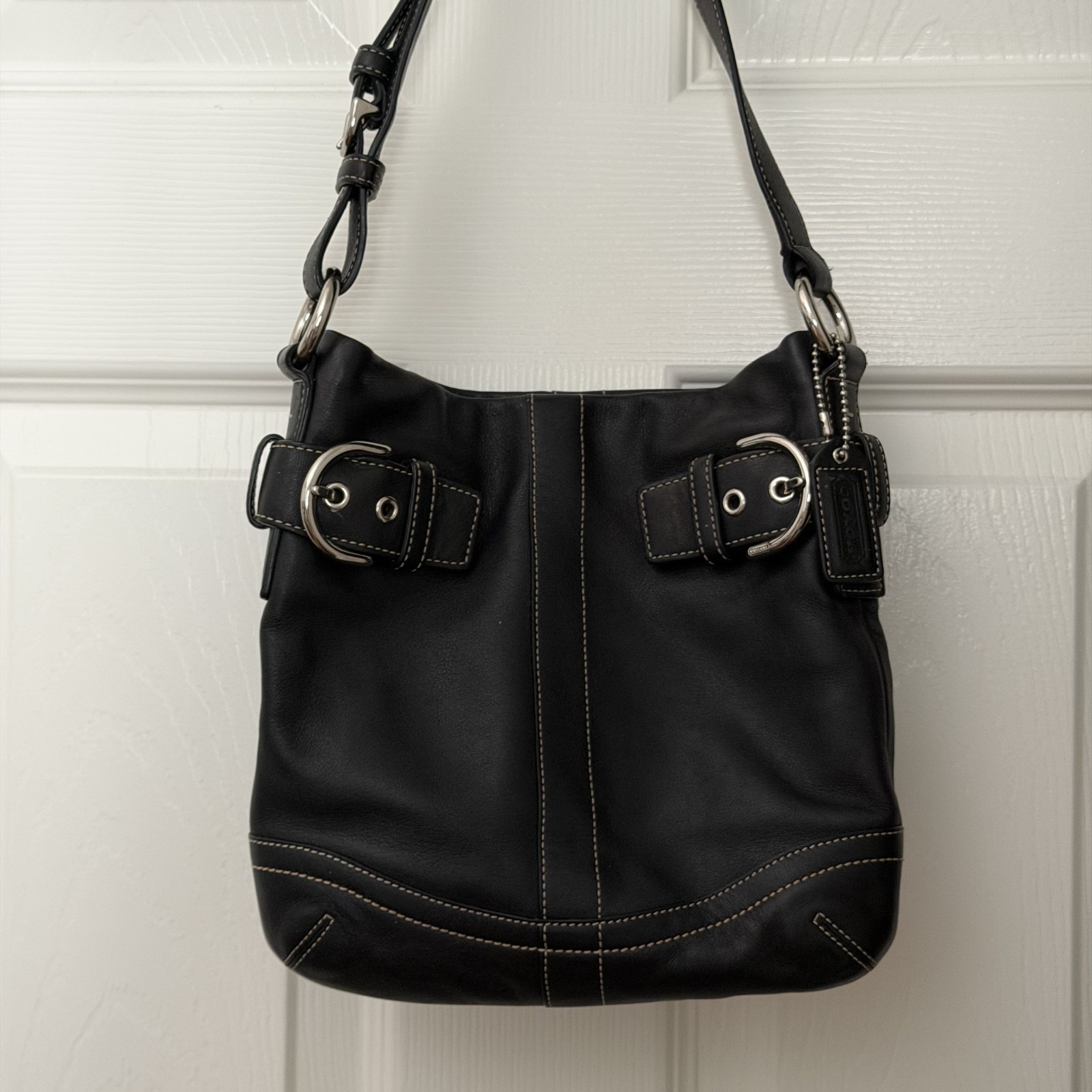 Vintage Coach Soho Square Black Hobo Shoulder Bag