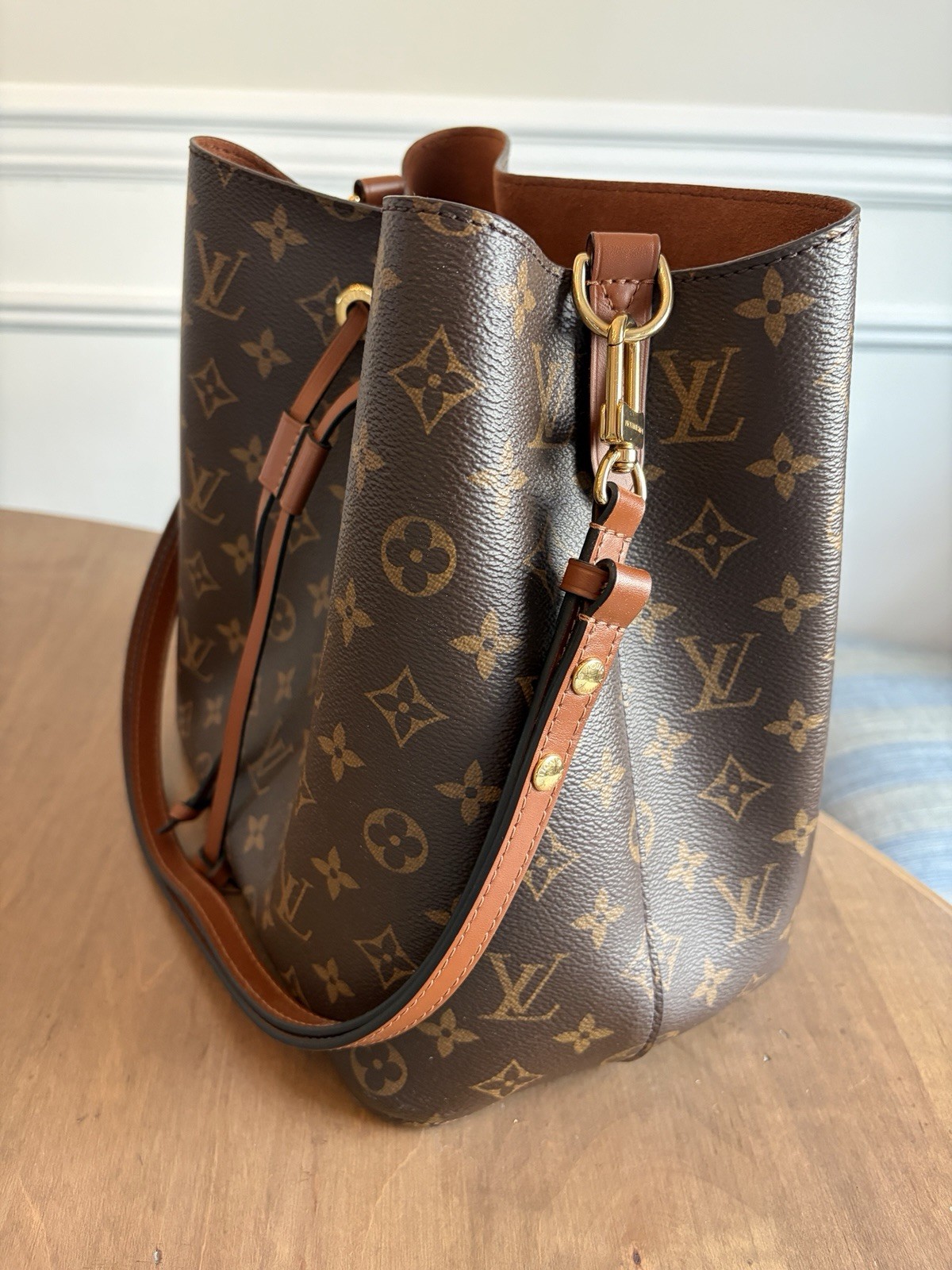 Louis Vuitton NéoNoé Bucket Bag MM Brown Leather