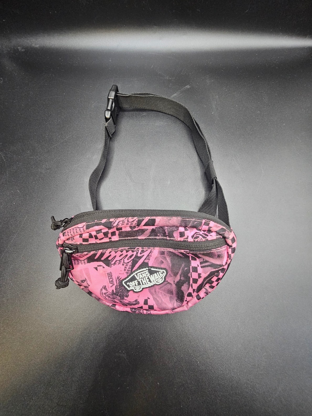 Vans Off The Wall Pink Graphic Checker Waist Pack Fanny Pack Belt Bag One Size