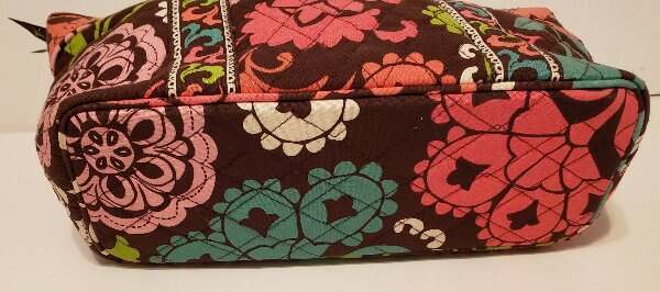 Vera Bradley Lola Brown Print Double Handle Shoulder Hand Bag Tote 14″