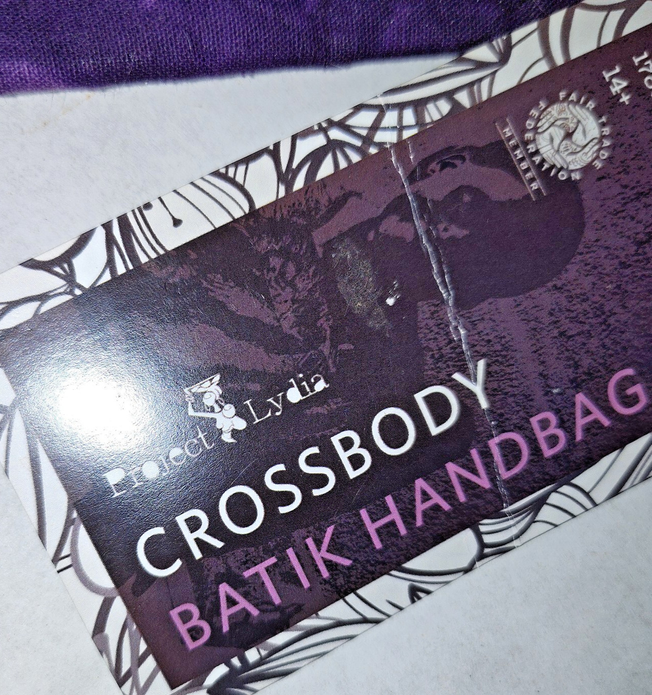 Batik Mini Crossbody Batik Handbag Handmade Uganda Elephant Print Purple