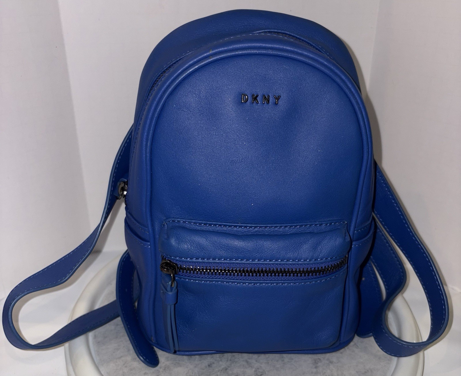DKNY Donna Karan New York Maxine Mini Backpack Blue Nappa Cow Leather