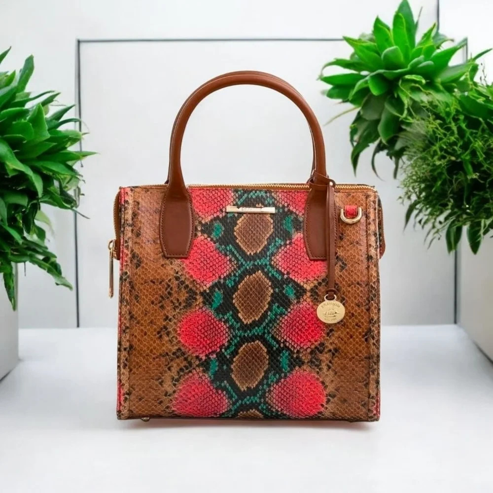 BRAHMIN SMALL CAROLINE LEATHER MULTI CADADESI SATCHEL