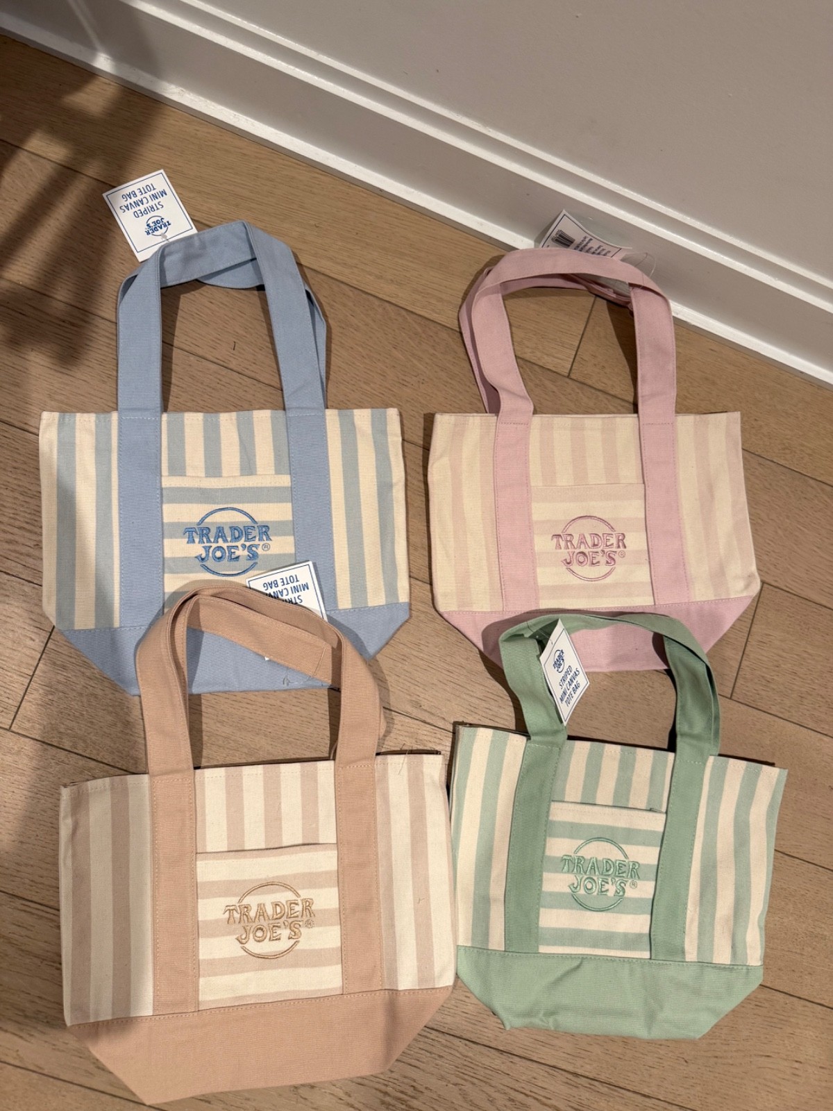 trader joes stripe mini tote-NWT