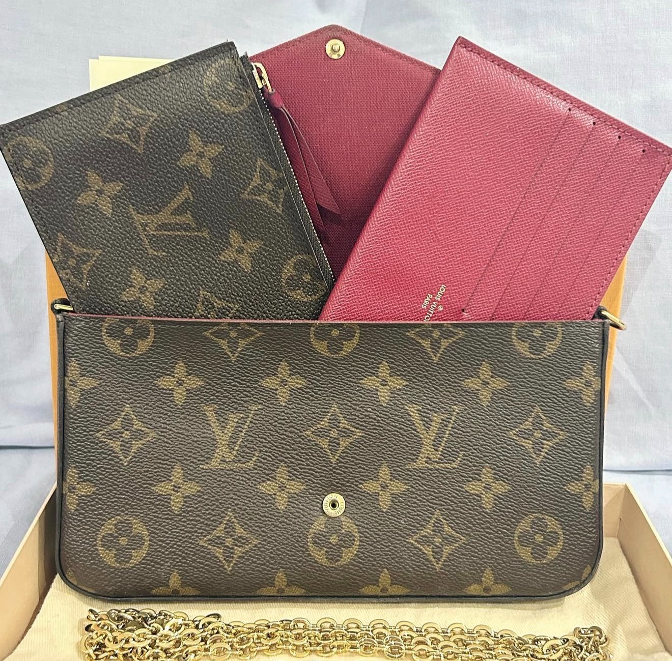Louis Vuitton Felicie Crossbody Small Brown Canvas/Leather