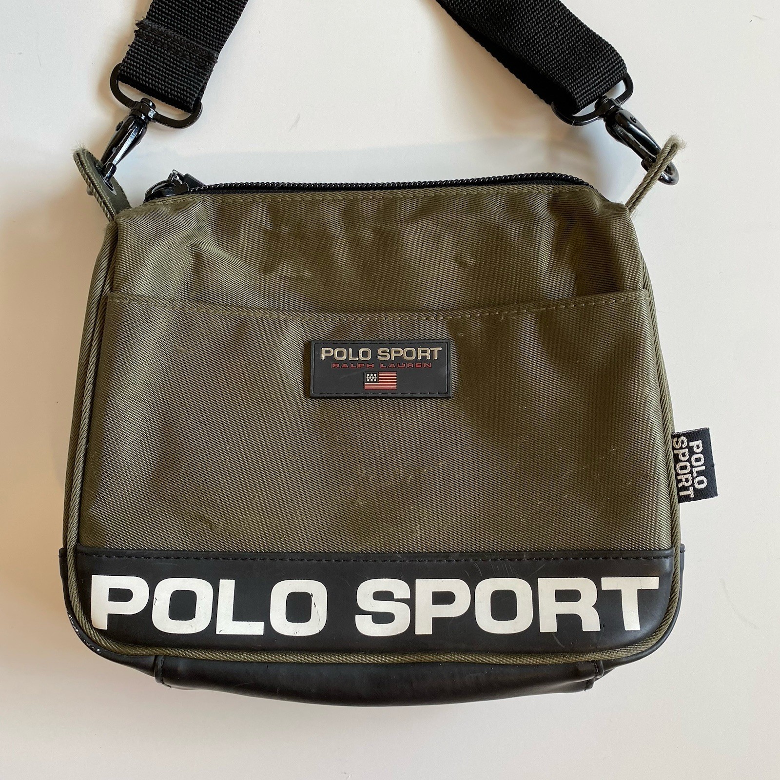 POLO Sport Ralph Lauren Crossbody Bag 90s Vintage Y2K Sporty Streetwear Flag