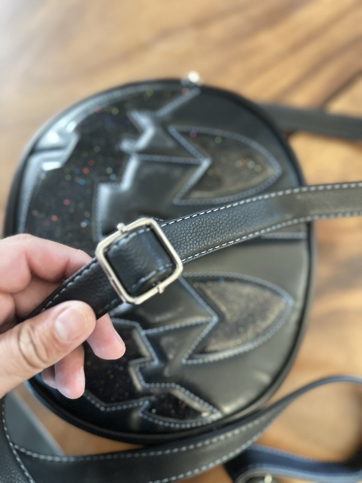 Love Pain And Stitches Glitter Black Pumpkin Crossbody Pumpkin Kult.