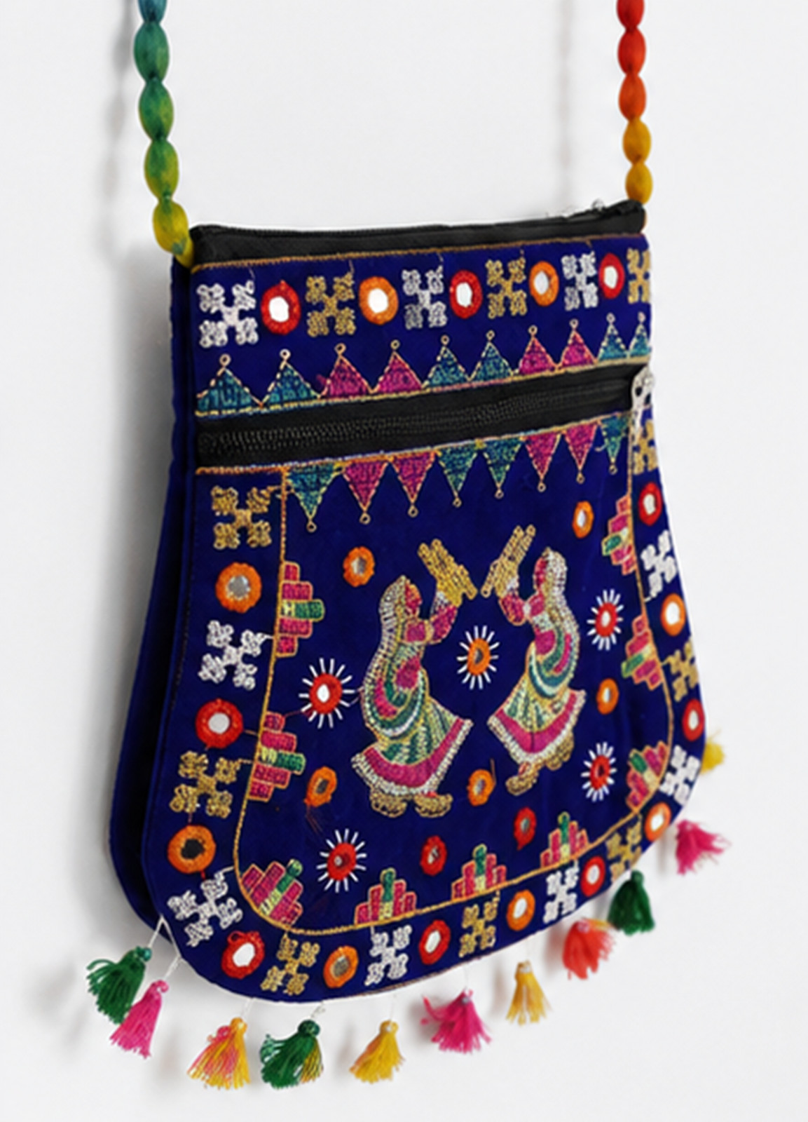 Handmade Embroidered Crossbody Bag, Boho Ethnic Sling Purse, Traditional Indian