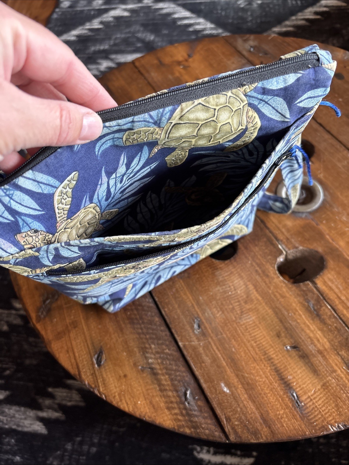 Sea Turtle Under The Sea Crossbody Cotton Fabric Purse