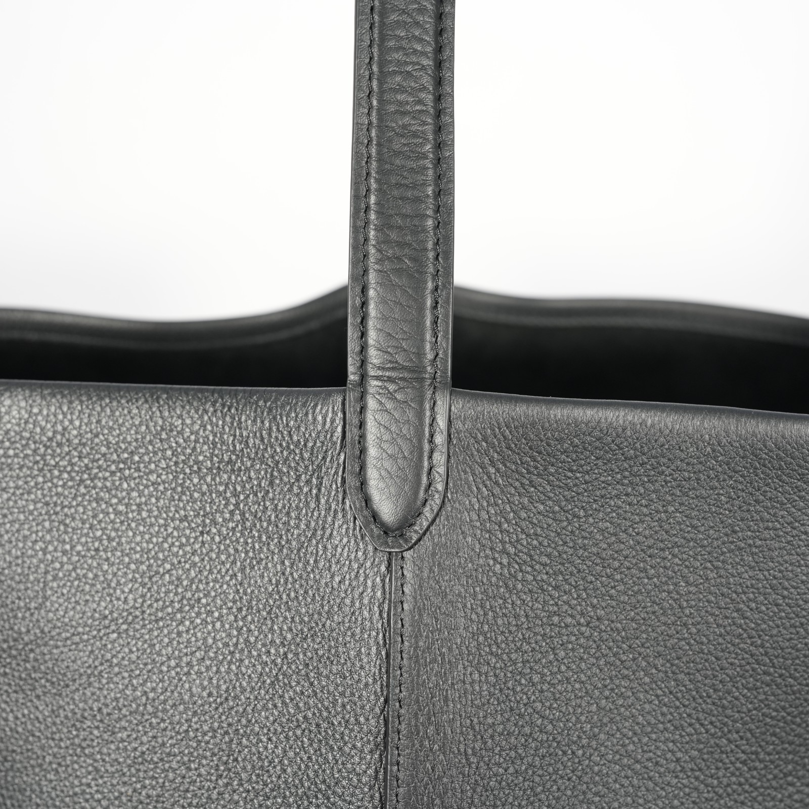 The Row Black Grained Calfskin Leather Large NS Park Tote Bag