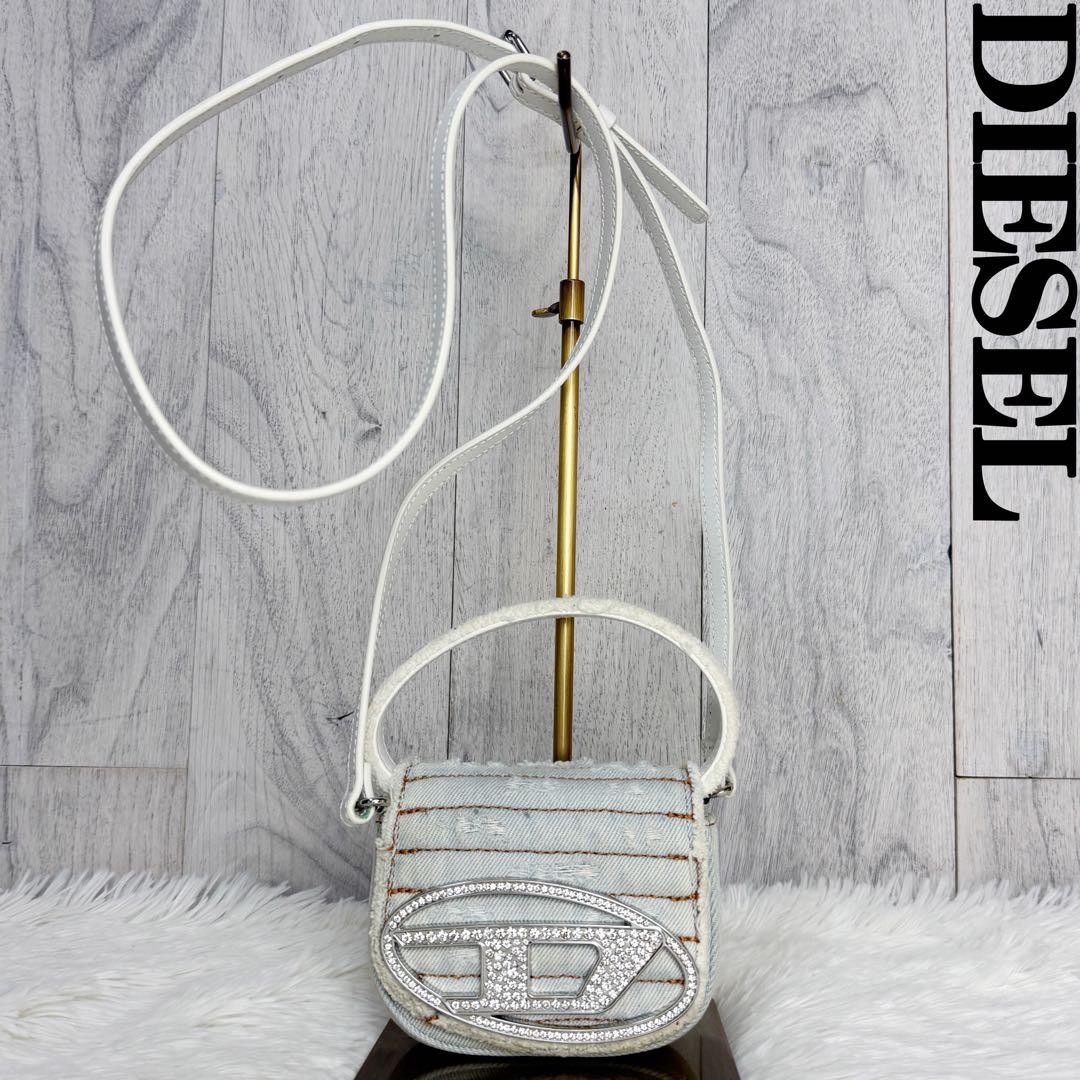 Diesel 1DR Logo Stone Denim 2-Way Shoulder Bag Japan Used 0610754