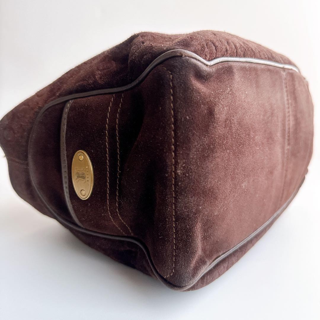 Celine Boogie Bag Hand Tote Macadam Suede Dark Brown Used Japan