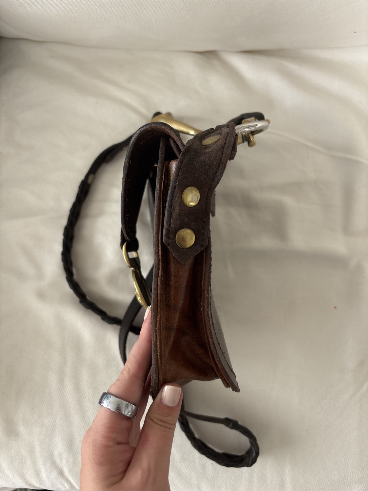 One Of A Kind Leather Equestrian Bag Made From Parts Of Saddles And Bridles