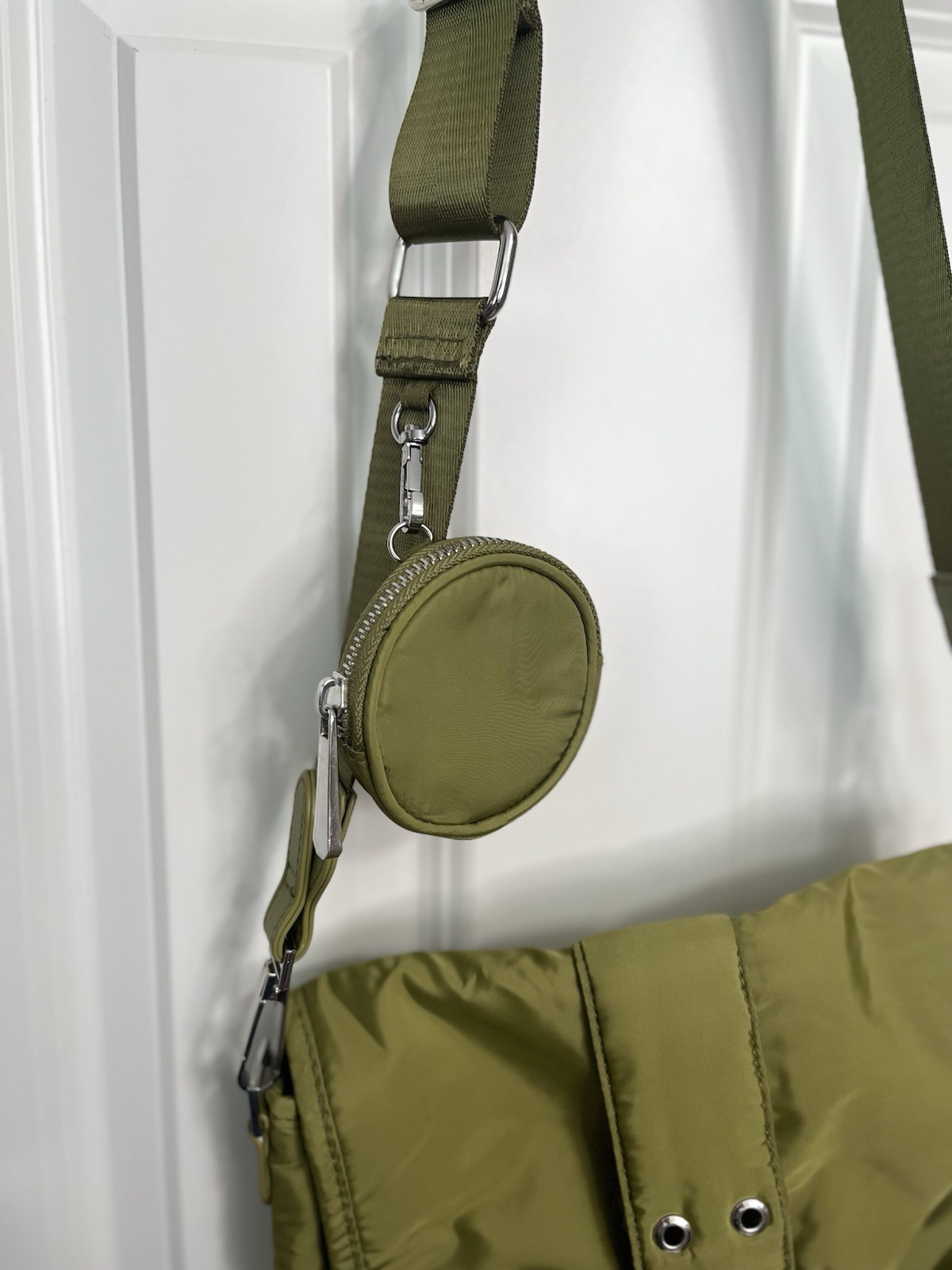 Topshop Green Buckle Crossbody Bag Magnetic Closure Coin Purse
