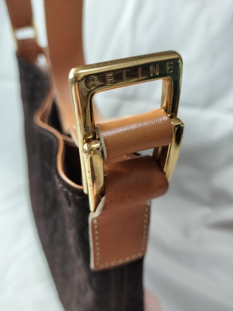 CELINE Shoulder bag C Macadam Suede Dark Brown From Japan