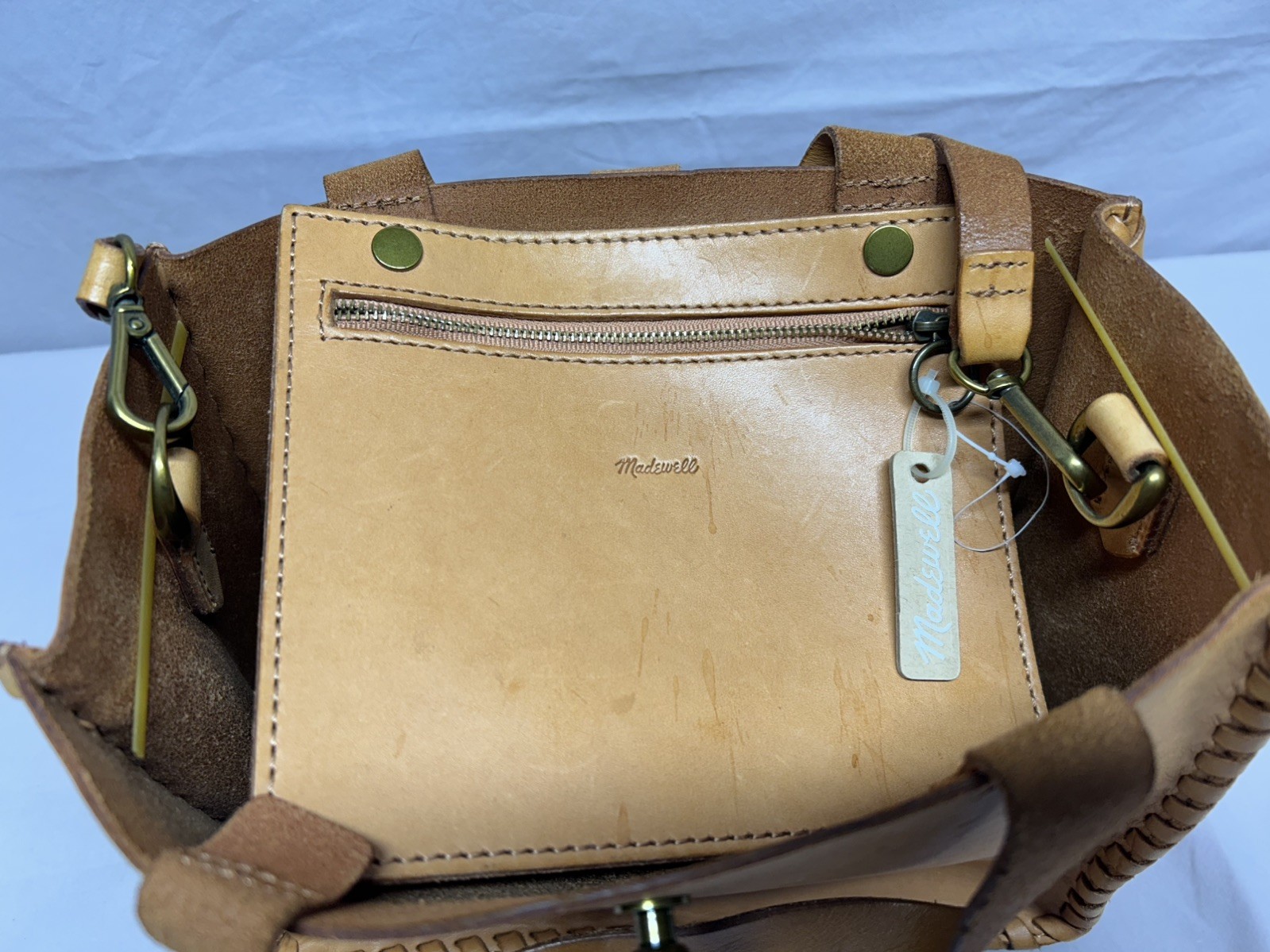 Madewell Tan Leather Bag Crossbody Square Brown