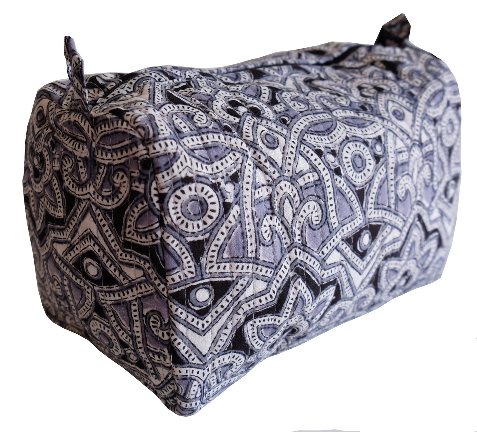 Hand Block Printed Toiletries Bag – Rabari Grey – Various Sizes
