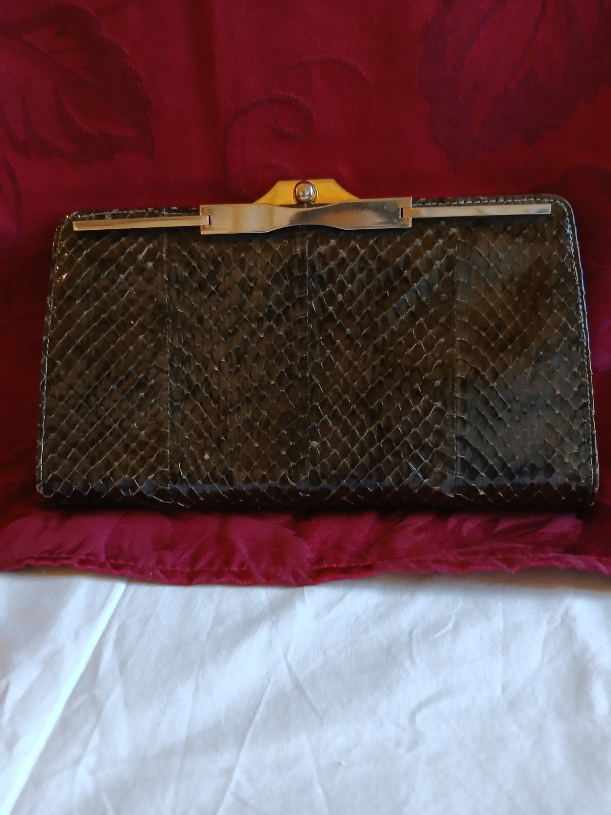 Vintage Italy 1960 Python Clutch