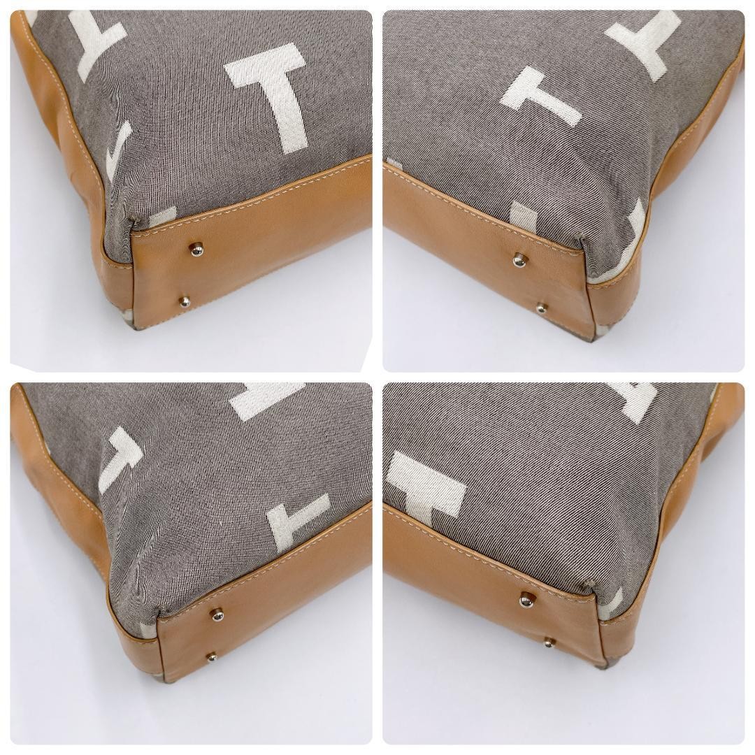 Tod’s Tote Bag Three-Layer Canvas Leather T Logo h472 Japan 079585