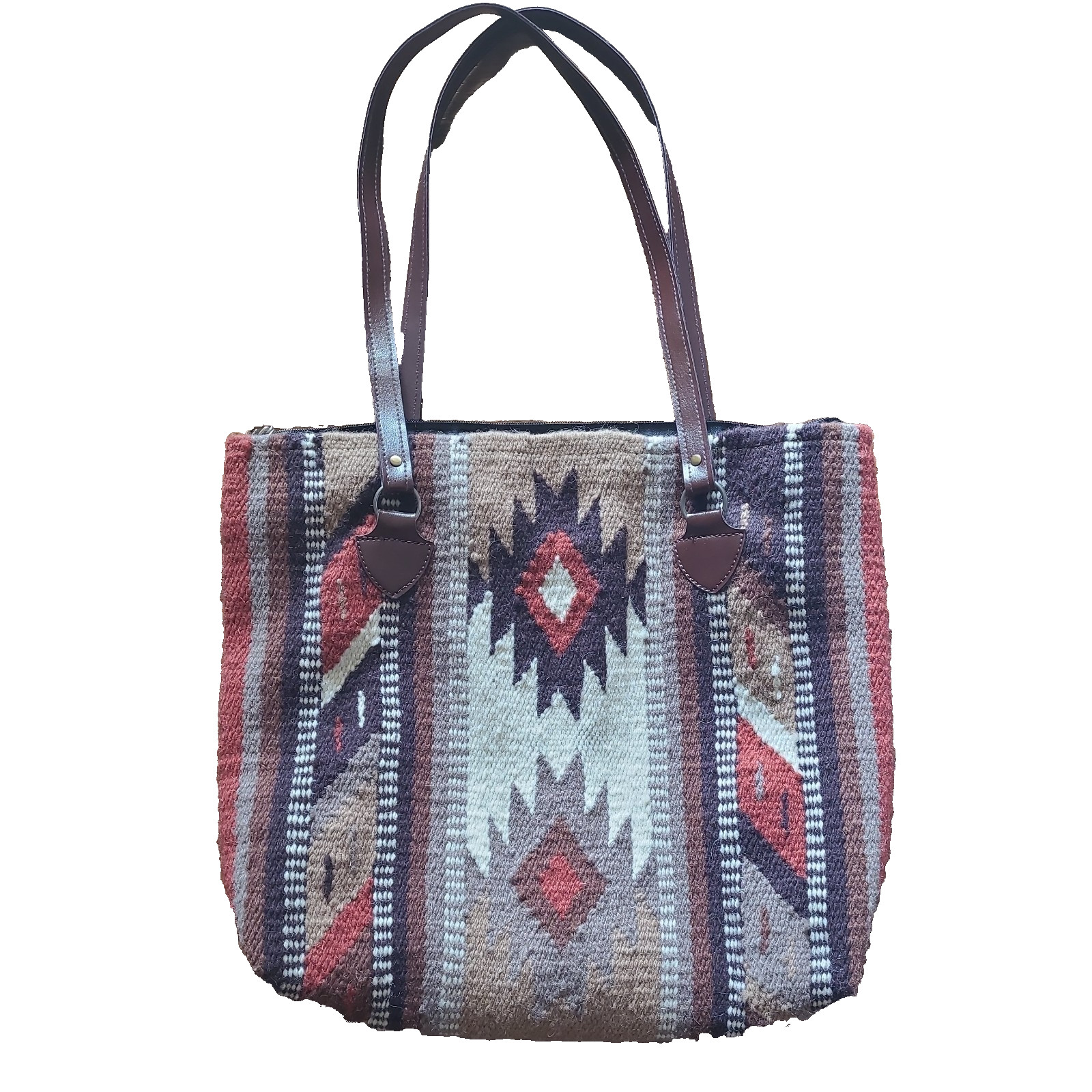 El Paso Saddle Blanket Co. Purse Women 90% Wool Earthy Colors Southwestern Aztec