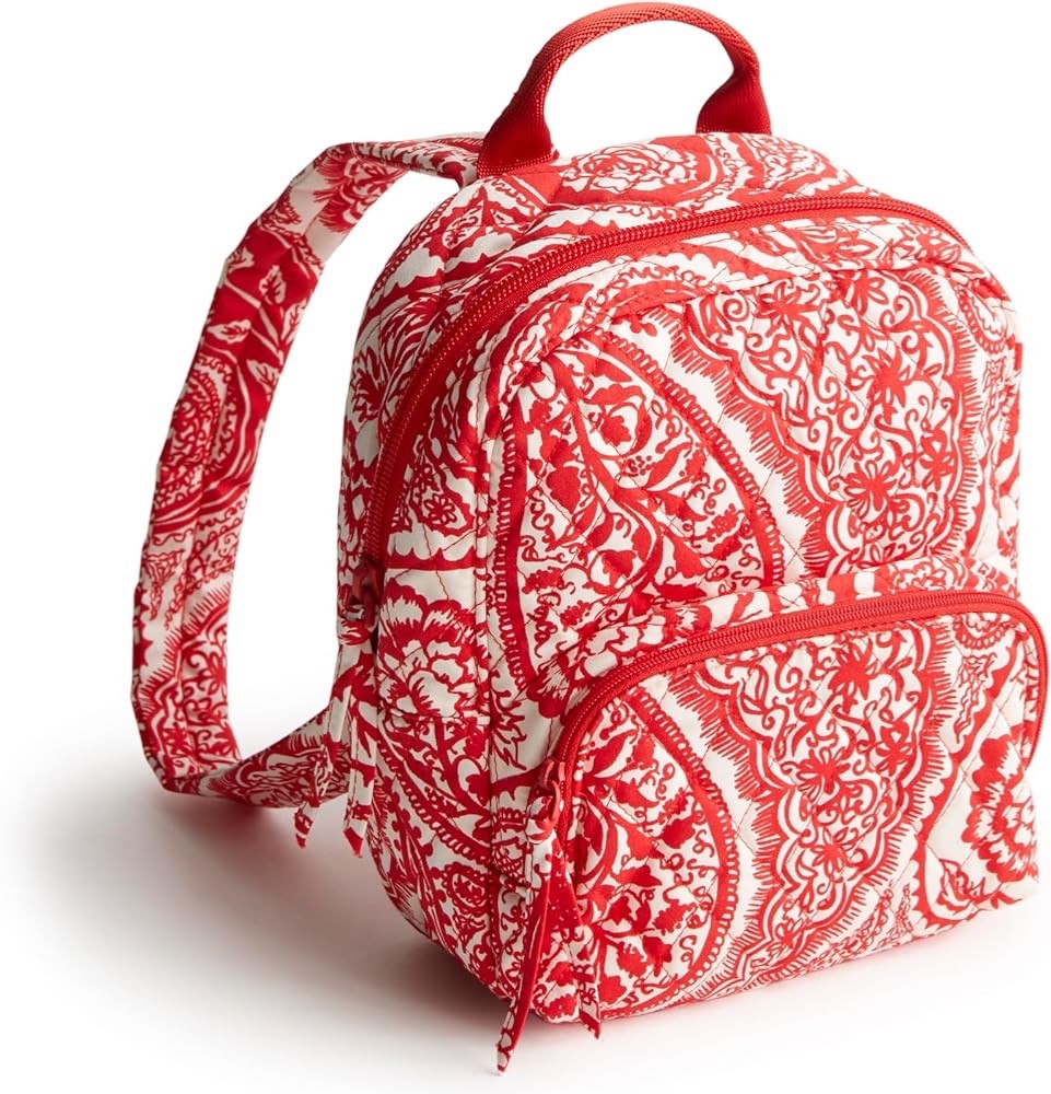 Vera Bradley Women’s Premium Cotton Mini Banbury Backpack, Paisley Key, One Size