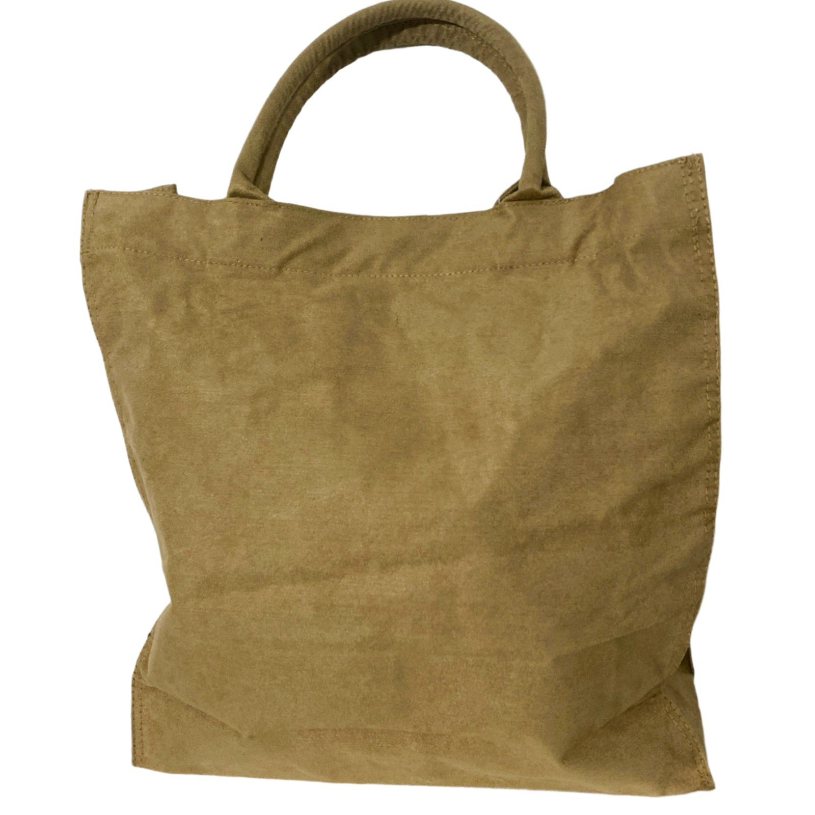 Faux Suede Beige Ruffle Shoulder Bag Tote NWT