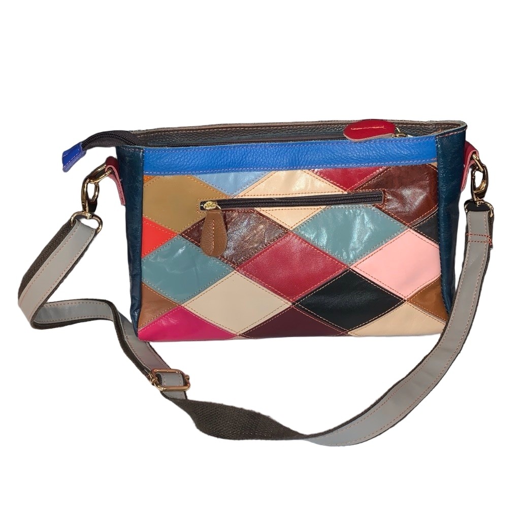 Chaos Multicolor Patchwork Genuine Leather Crossbody Bag One Size