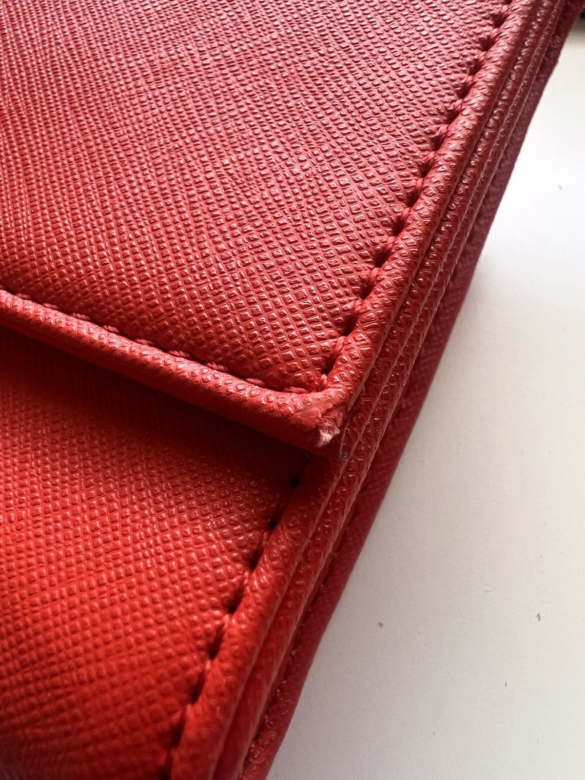 Jonathan Alder red YES clutch purse
