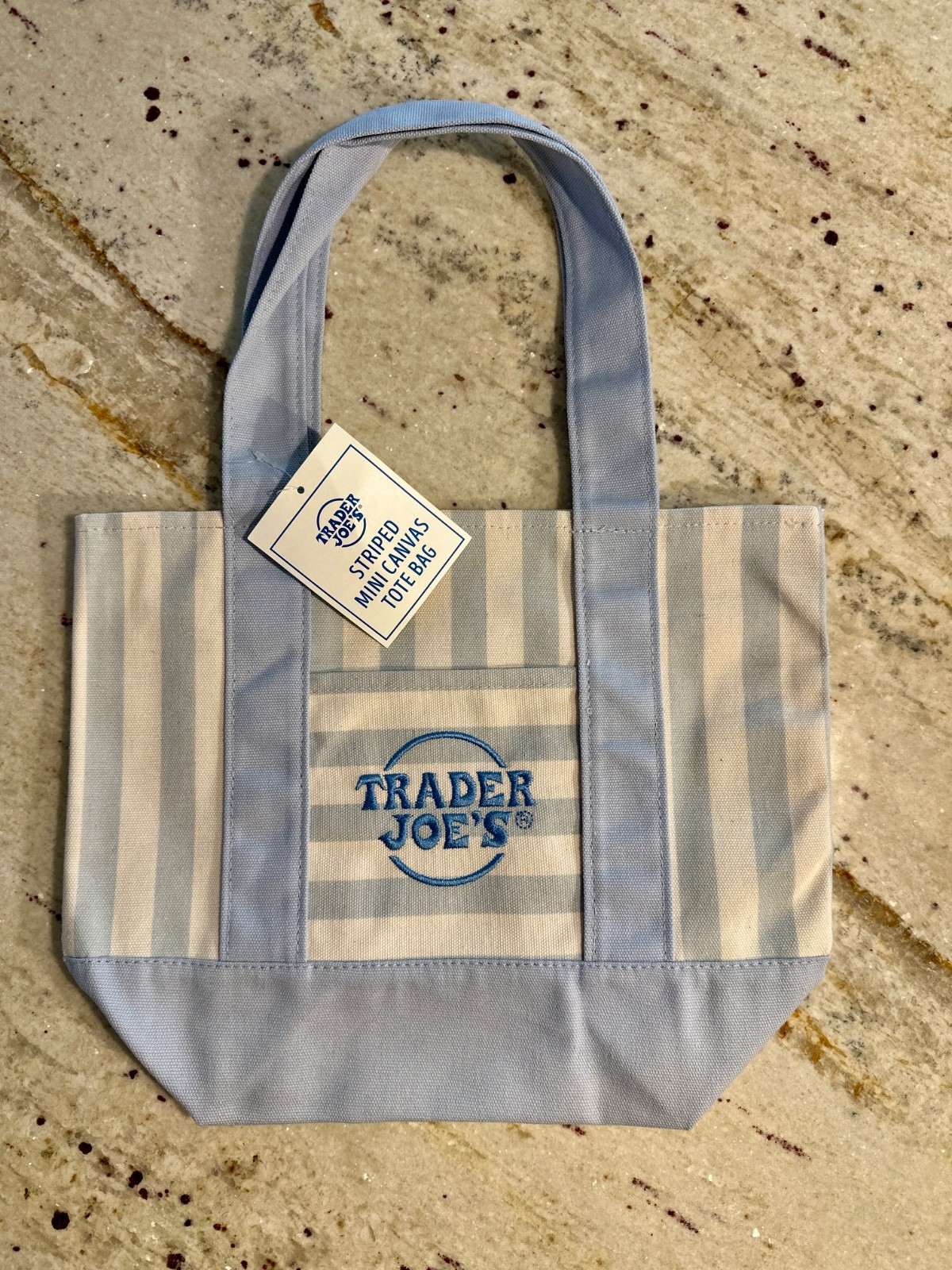 Trader Joe’s mini tote – New Striped Collection – Blue