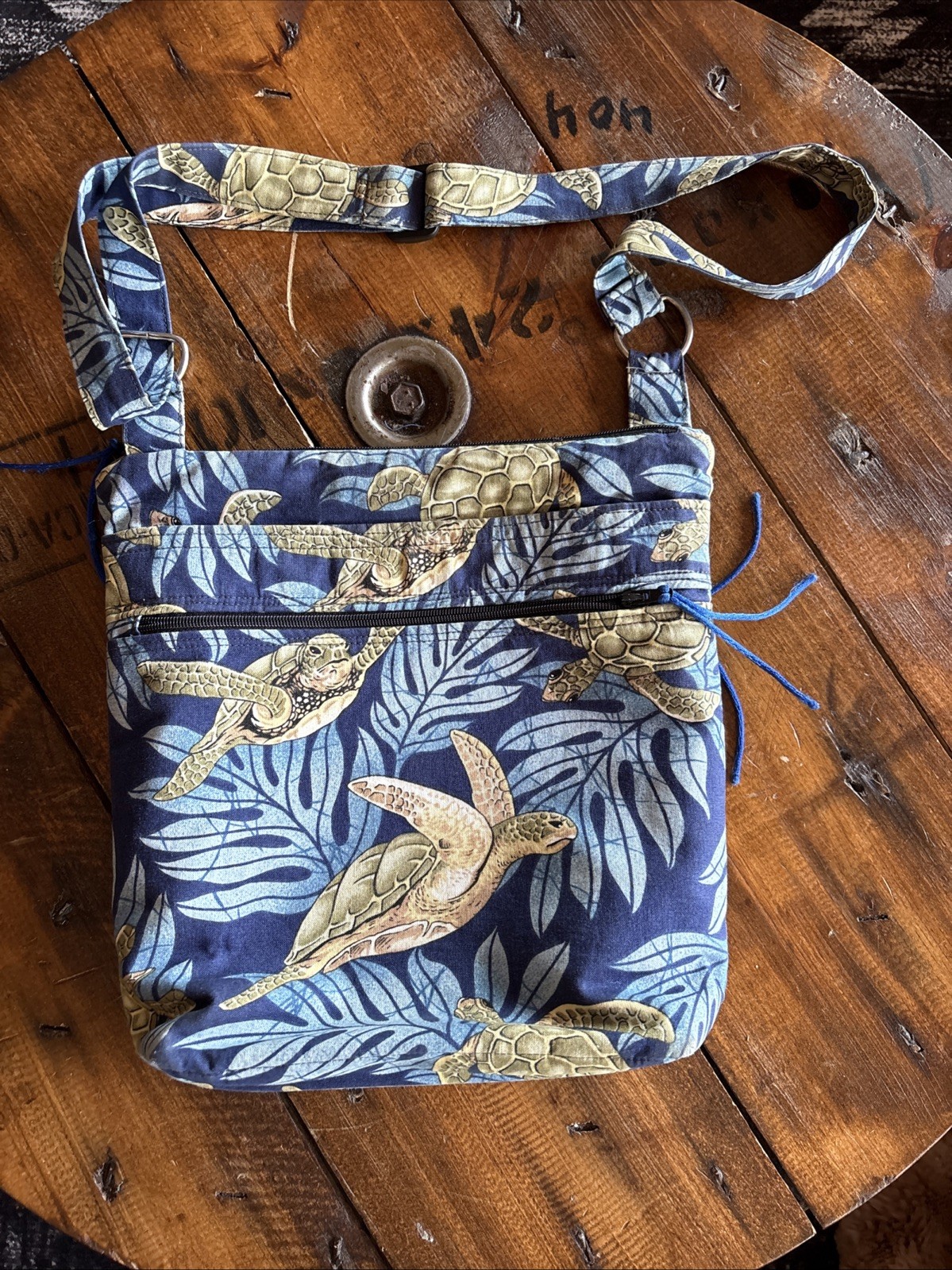 Sea Turtle Under The Sea Crossbody Cotton Fabric Purse