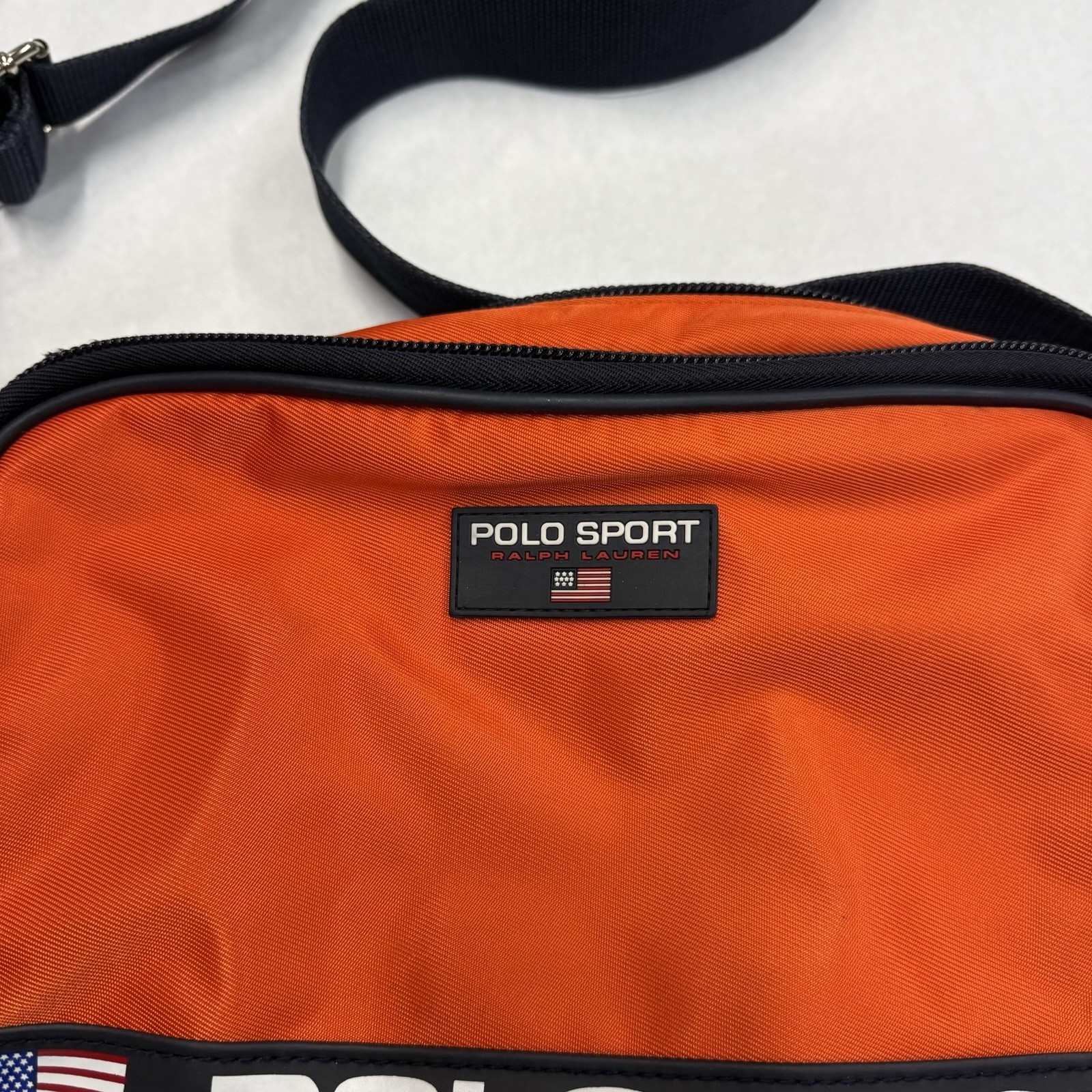 Vintage Polo Sport Ralph Lauren Orange Side Crossbody Bag Y2K 90s