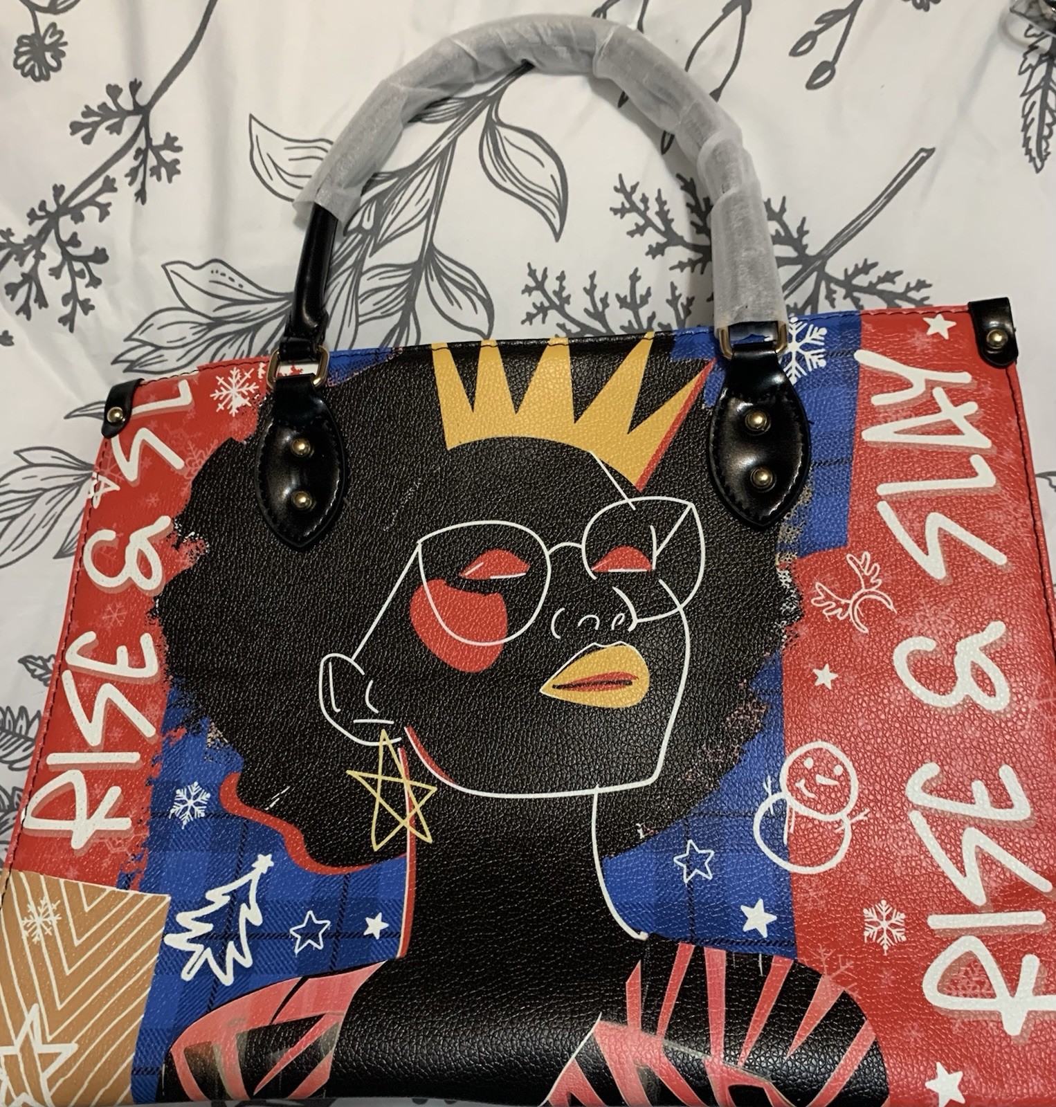AFROYLA Aina Frosted Cherry Vegan Leather Handbag New Open Box
