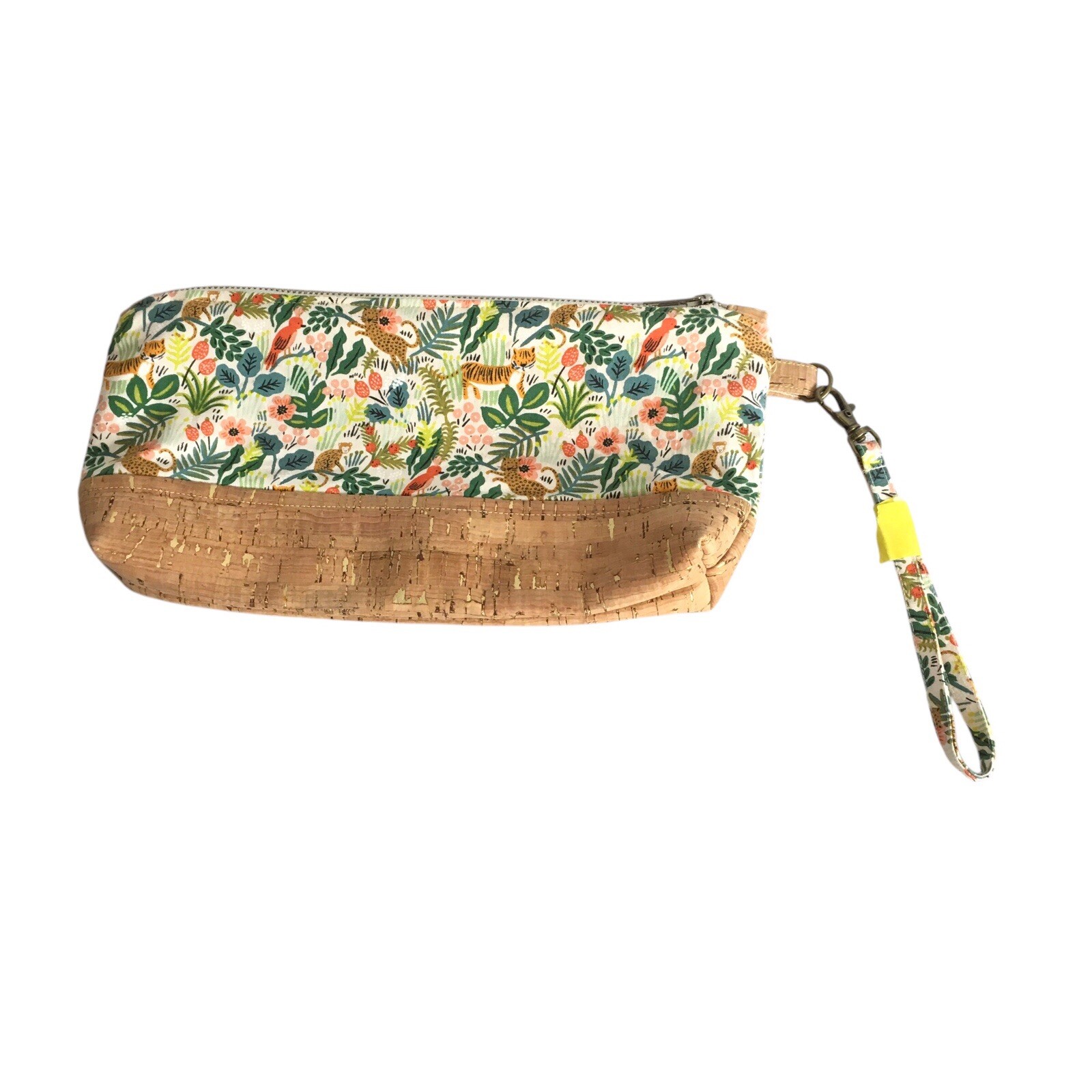 Wristlet Retro Jungle Animal Print Handmade Pouch Travel Coins Cosmetic Zip Top