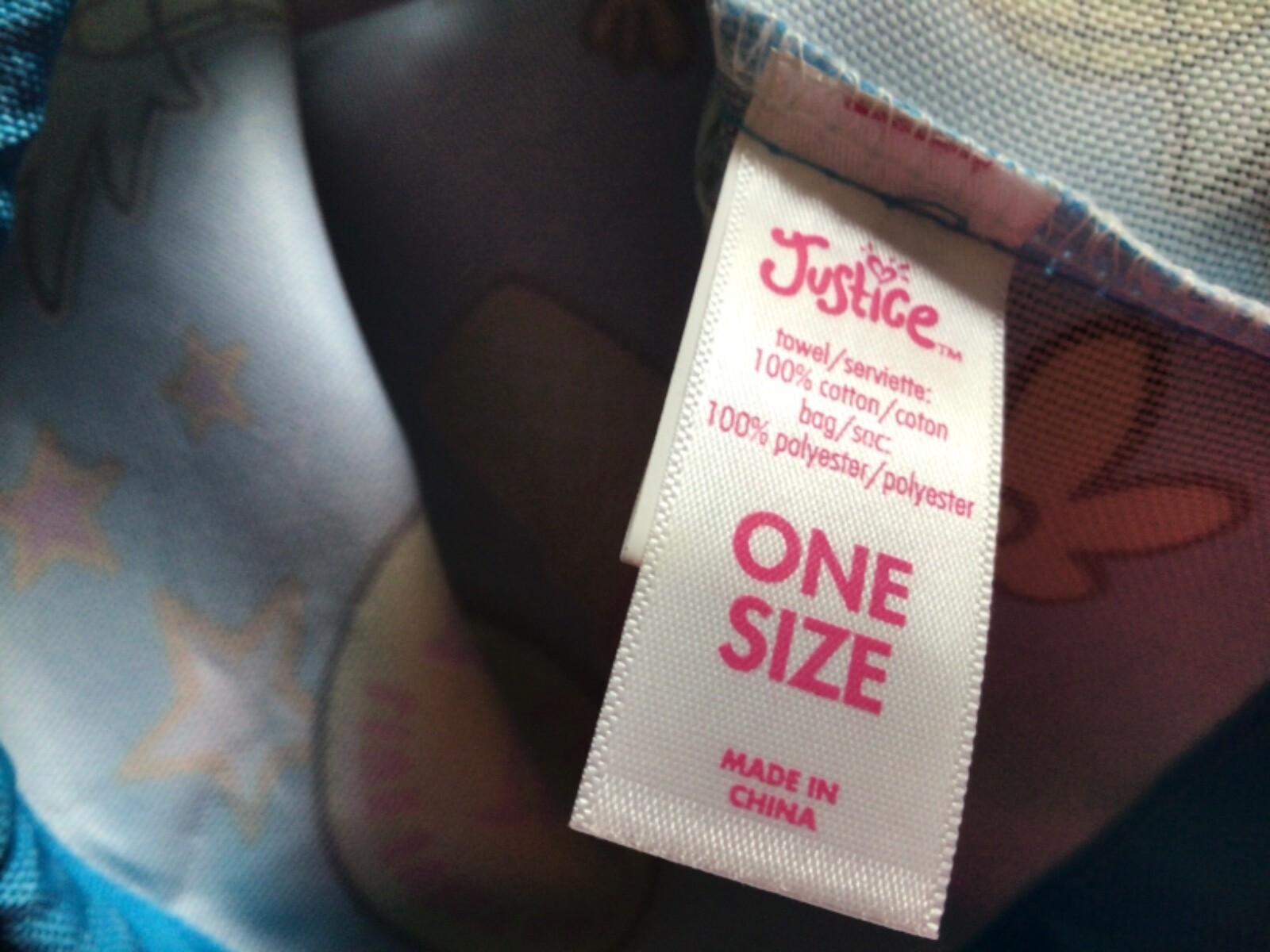 Justice Tote Beach Bag Fun In The Sun Backpack 19.5″ x 14.5 Sac