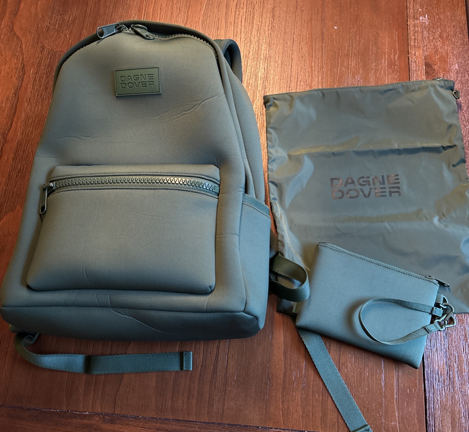Dagne Dover Large Backpack in Green Dark Moss Pre-owned–Excellent Condition