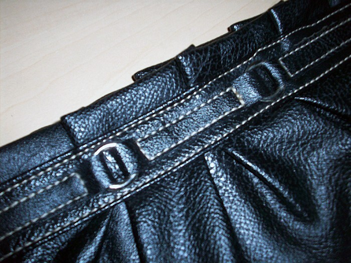 VAN HEUSEN Black Faux Leather Wristlet Small Handbag Mini Purse Detachable Strap