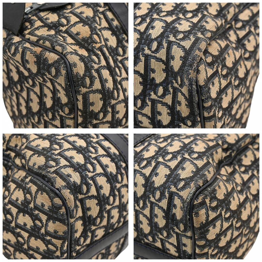 Used Dior trotter mini Boston bag handbag all over pattern beige navy