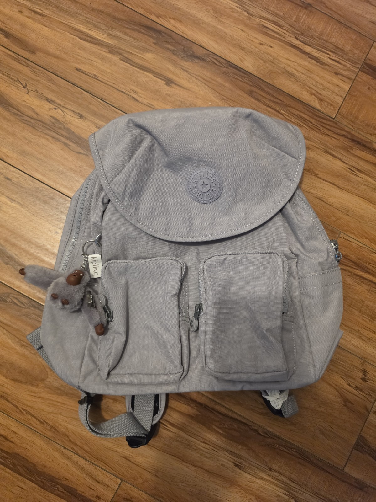Kipling Women’s Fiona Medium Backpack Grey Bag Gorilla MSRP $114