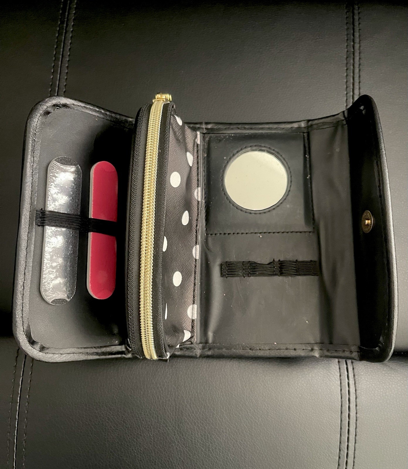 Isaac Mizrahi Black & White Polka Dot Clutch Bag