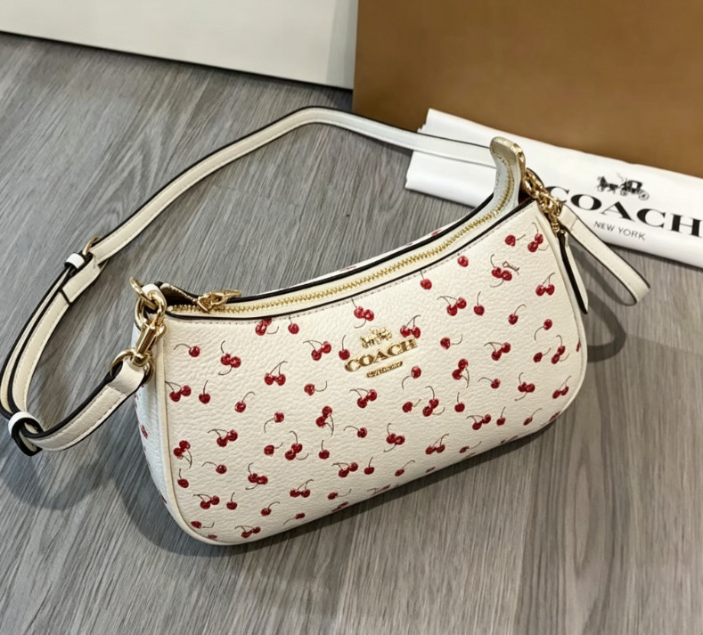 Coach CFG01 Cherry Multi-Color Crossbody Shoulder Bag Chalk