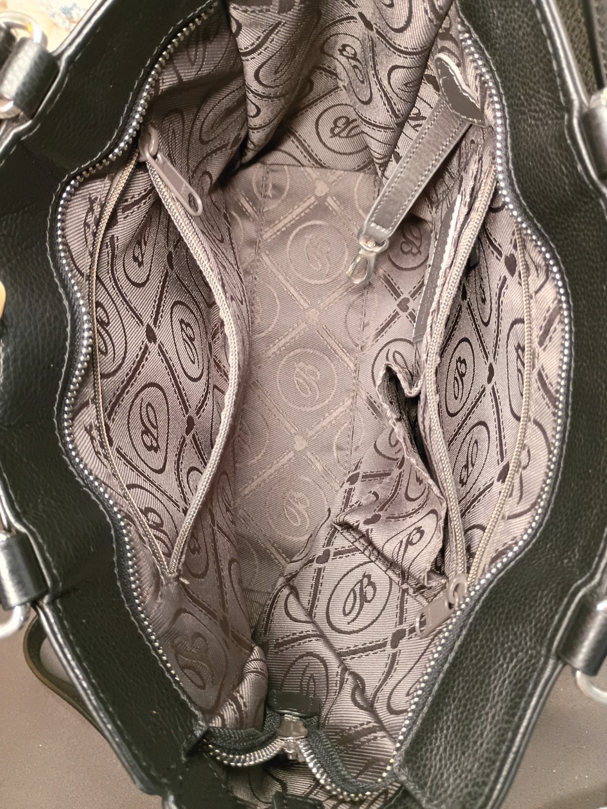 BRIGHTON Daniela Andalusia Collection Black Tote Bag removable strap