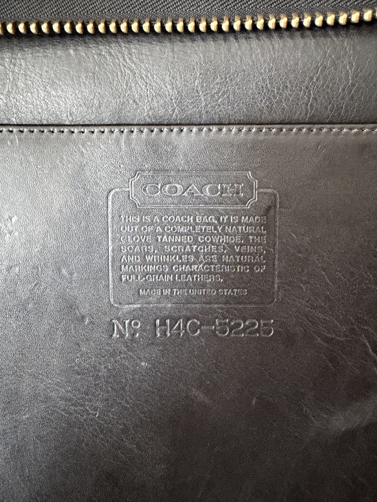 Vintage Coach Portfolio Case | Style 5225 | Black Leather with Brass Hardware