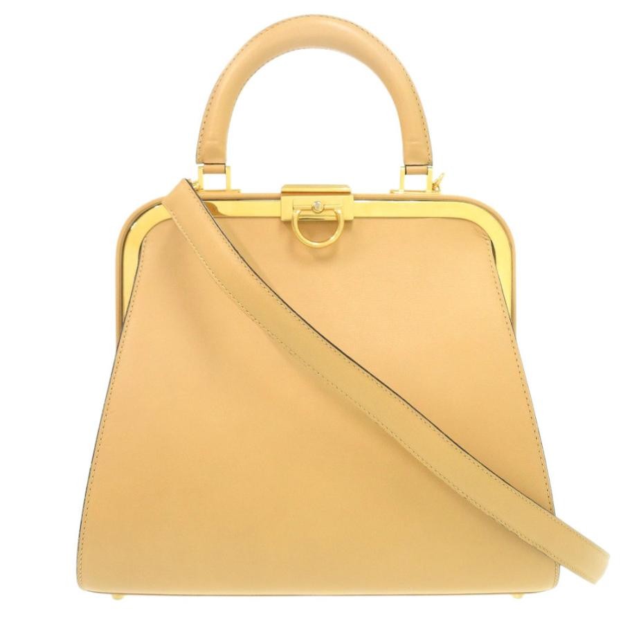 CHRISTIAN DIOR Bag: Vintage Beige Leather W27.5H24D13cm w/dust bag;