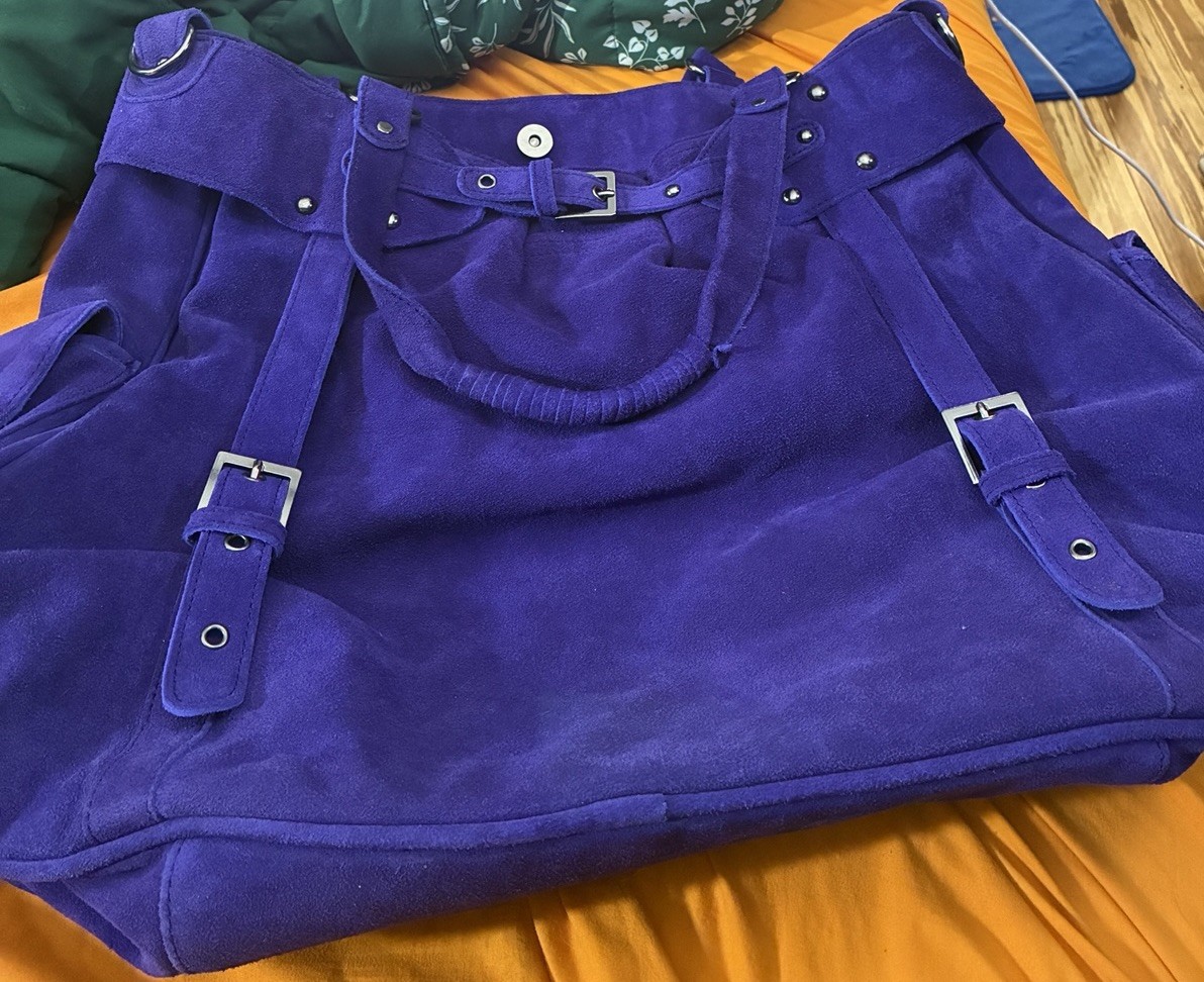 SUZANNE SOMERS PURSE PURPLE SUEDE LARGE